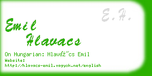 emil hlavacs business card